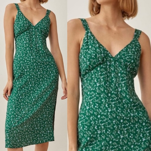 Reformation Emerald Floral Midi Dress - Picture 8 of 13